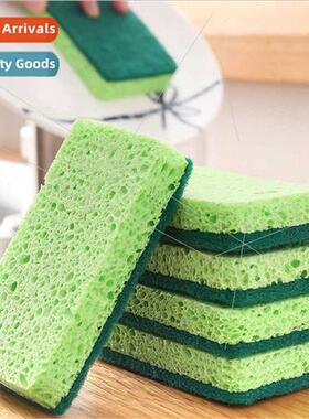 Natural wood pulp cotton rags dishwashing sponge wipe magic