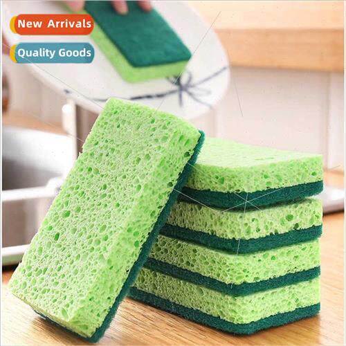 Natural wood pulp cotton rags dishwashing sponge wipe magic