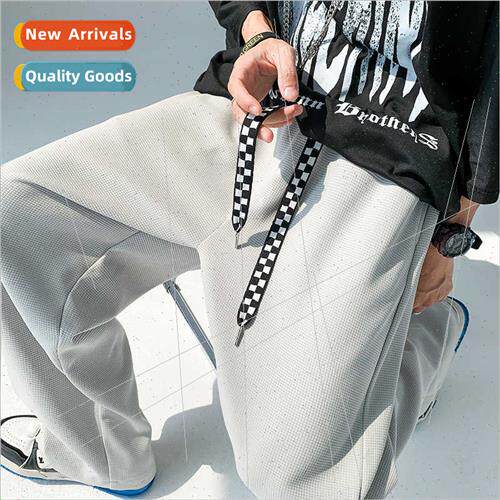 Casual straight pants men 2022 summer  HK solid color big si