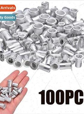 100PCS Flat Head Vertical Rivet Nuts Bagged Aluminum Rivet N