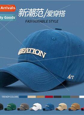 Spring new soft top cotton baseball cap men women nd Korean