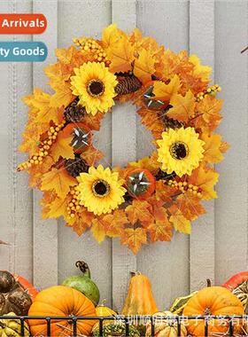 Thanksgiving Pumpkin Fall Wreath Door Hanging Harvest Festiv