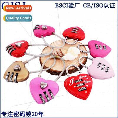 Combination Lock Heart Padlock Wedding  Attraction Wishing P