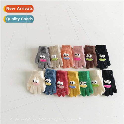 Cartoon quirky baby gloves winter children five fingers cute