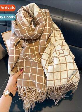 Faux cashmere scarf female 2023 winter Korean  new warm high