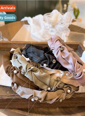 Korea ins retro rhinestone pleated designer  versatile hairp