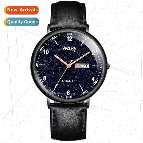 Men Watch mple Waterproof minous Double Calendar Belt Quartz