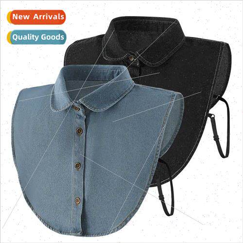 Skin-friendly fabrics cotton washed denim false collar child