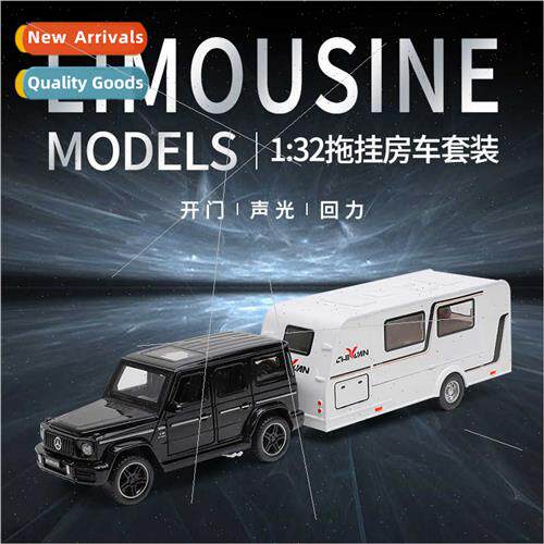 1:32 Benz G63 trailer alloy car model sound light boomerang