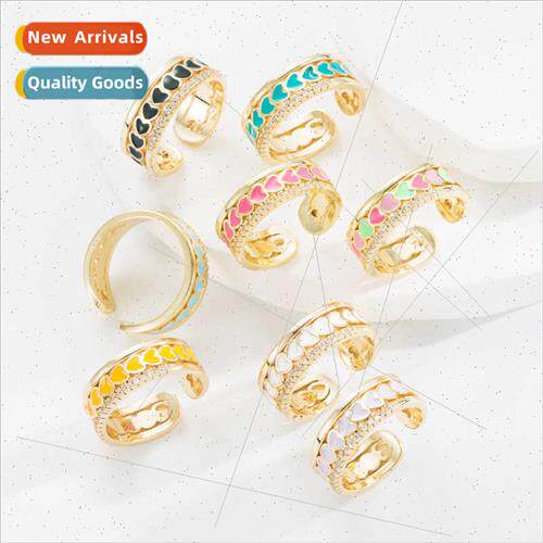 Europe ring ins Copper plated real gold zirconia love ring f
