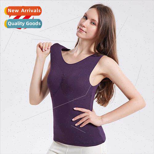 Autumn winter silk thickening warm undershirt female cup one