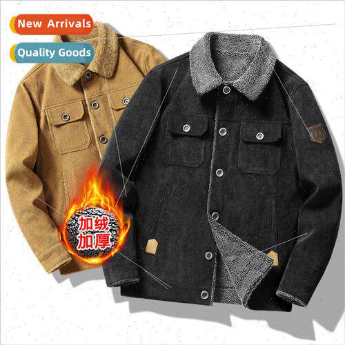 Corduroy jacket men fall winter American retro workwear cott