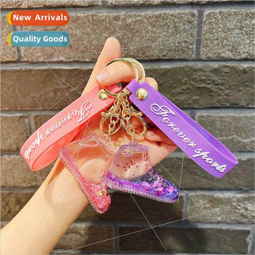 Crystal shoes适用charm creative key chain jewelry acrylic pe