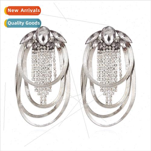 New exaggerated fish scalepcs diamond earrings retro big brt