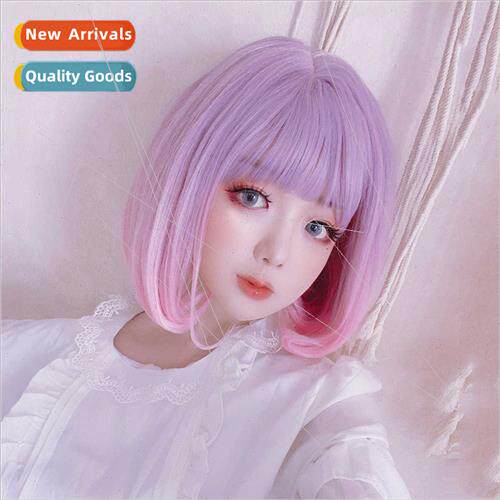 Qi bangs yurisa daily fluffy gradient short curly hair pear