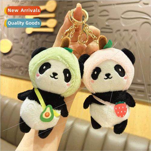 Fru panda keychain plush toy small doll bag charm couple gif