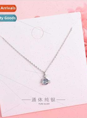 s925 silver Korea crystal universe necklace mori asteroid zi