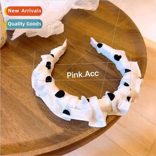 retro ins sweet girl sense polka dot cow high cranial top bu