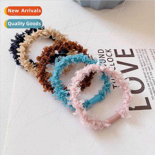 Autumn winter warm colors crushed fluffy hair rope basic fin