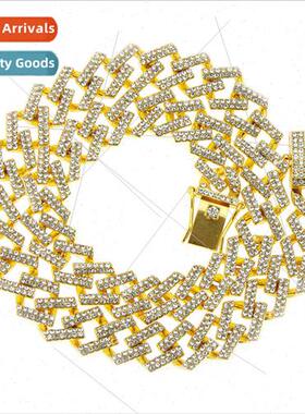 Europe Geometric Rhombus Diamond Cuban Chain Necklace Hipste