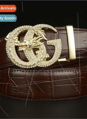 New G dragon diamond men belt cowhide automatic buckle busin