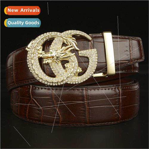 New G dragon diamond men belt cowhide automatic buckle busin