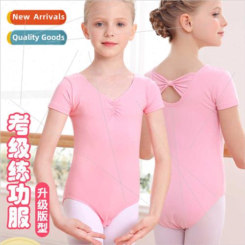 Childrens dance costumes summer short-sleeved ballet practic