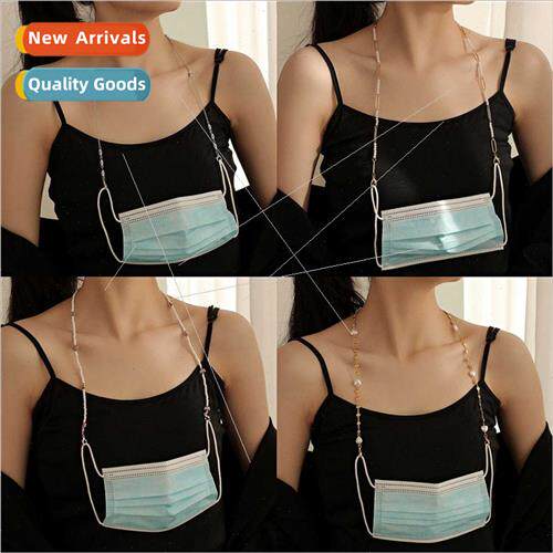 ins new mask anti-drop anti-loss hanging chain pearl mask ch