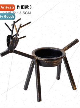 Christmas Candle Holder Creative  antique copper deer candle