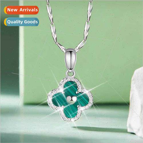s999 silver four-leaf clover necklace female inlaid niche ma