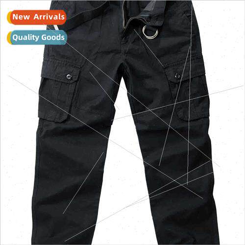 2023 retro work pants son men summer loose straight men casu