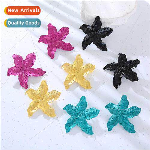 Europe new spring earrings female nd metal pentagram earring