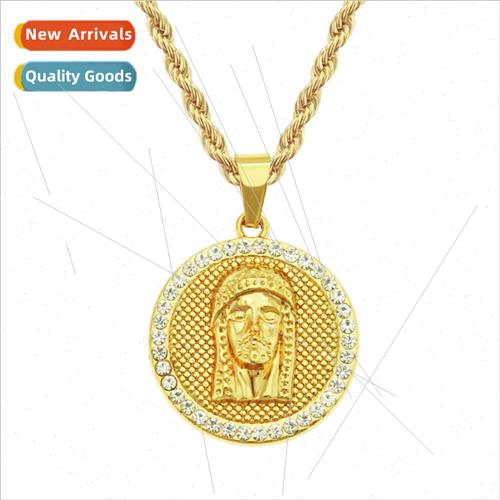 Europe ins round card jewelry portra pendant necklace diamon