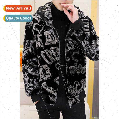 Sable  Fur One Fleece Hooded Jacket Winter Thickened Men War