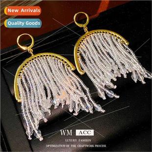 earrings earring buckle Crystal hundred metal niche tassel