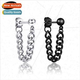 stainless earrings steel small earri black ball silver
