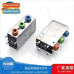 socket blue headphone computer 3.5 audio red Triple green