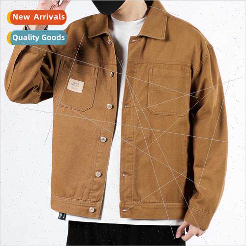 Cowboy jacket men cotton spring fall  loose men workwear jac