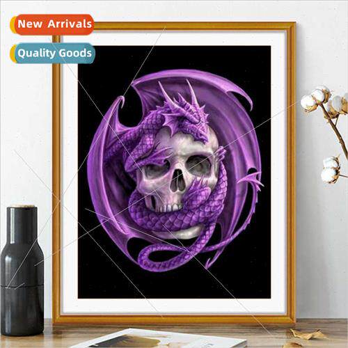 Cross stch new dragon skull full embroidery simple handmade