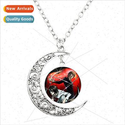 New Anime Death Note Moon Necklace Dome Glass Pendant Backpa
