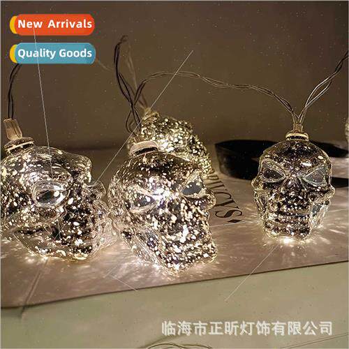 New LED Halloween lights strings silver-plated skull holiday