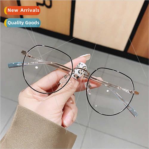 Retro black frame myopia glasses female can be equipped degr