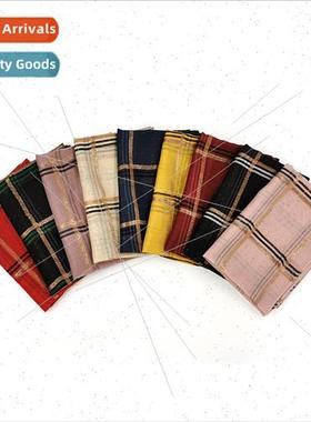 Thin lk Wool mulation lk Gingham Plaid Travel Sunscreen Scar