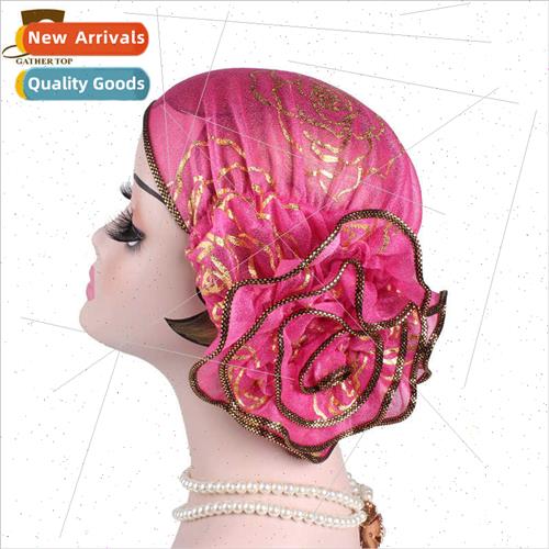 New beauty yarn hot gold plate flower hat hat  American popu