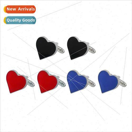 New Wedding Banquet Red Heart Drip French Cufflinks Valentin