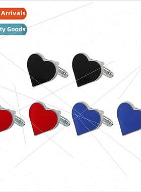 New Wedding Banquet Red Heart Drip French Cufflinks Valentin