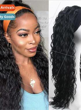 Europe headband wig ice silk hairband long curly hair set he