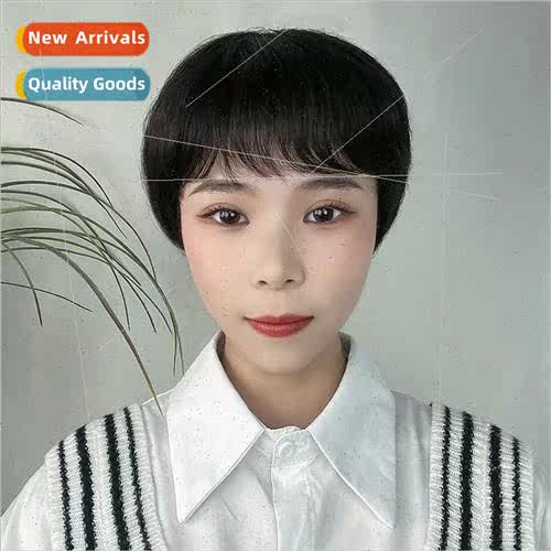 Wig female high temperature wire short oblique bangs fluffy