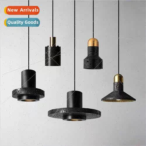Creative Scandinavian volcanic stone black hole stone single