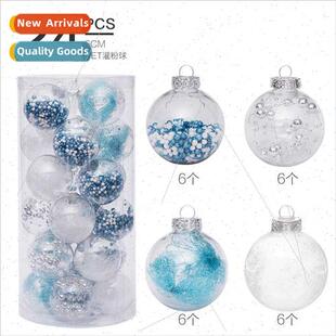 Christmas decorations 6cm/24 cool blue colorful mesh PET tra